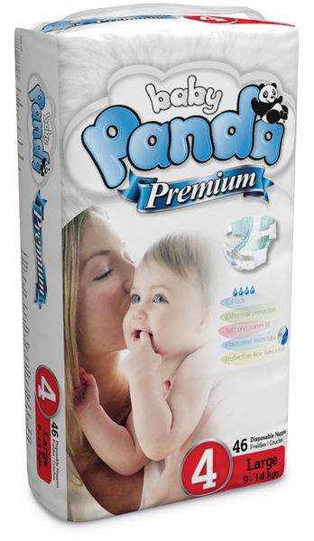 Baby Panda - 46 Premium Nappies - Size 4 - Large