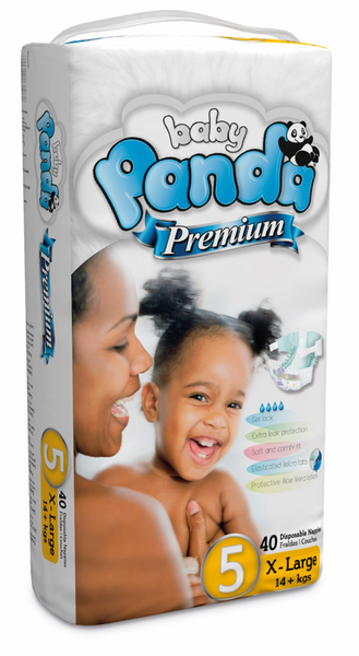 Baby Panda - 40 Premium Nappies - Size 5 X - Large