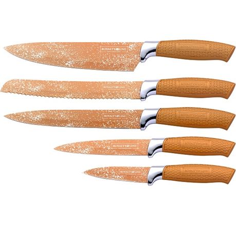 Royalty Line 6-Piece Non-Stick Coating Knife Set With Stand