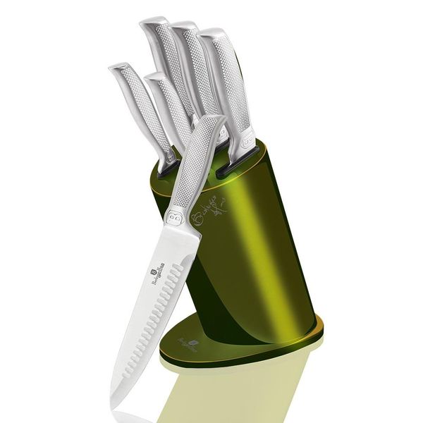 Berlinger Haus - Knife Set With Stand - Olive Green