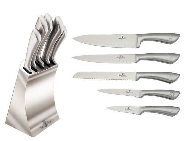 Berlinger Haus 6-Piece Stainless Steel Knife Set With Stainless Steel Stand - Passion Collection