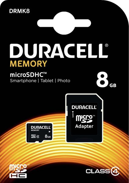 Duracell 8GB Micro SD Class 4 &amp; SD Adapter