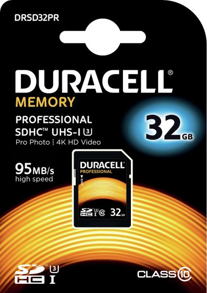 Duracell 32GB Memory Card SDHC Class 10 UHS-3
