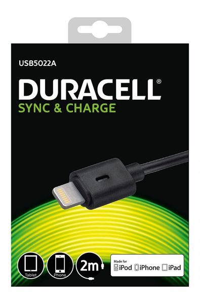 Duracell Lightning Sync &amp; Charge Cable 2m
