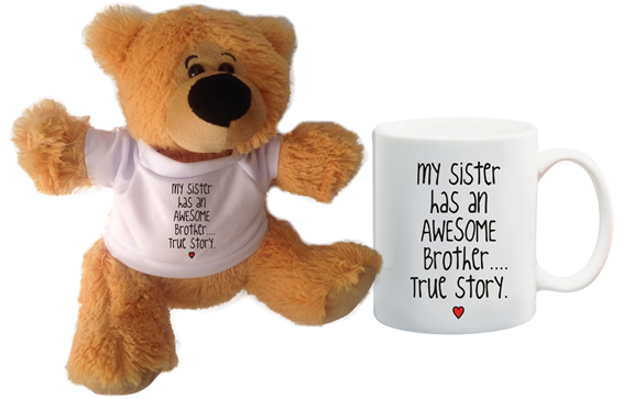 My sister Has An Awesome Brother Teddy Bear &amp; Mug Combo