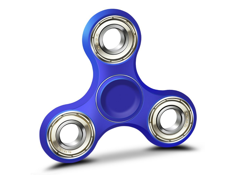 Fidget Spinner with Silver Bearings - Blue