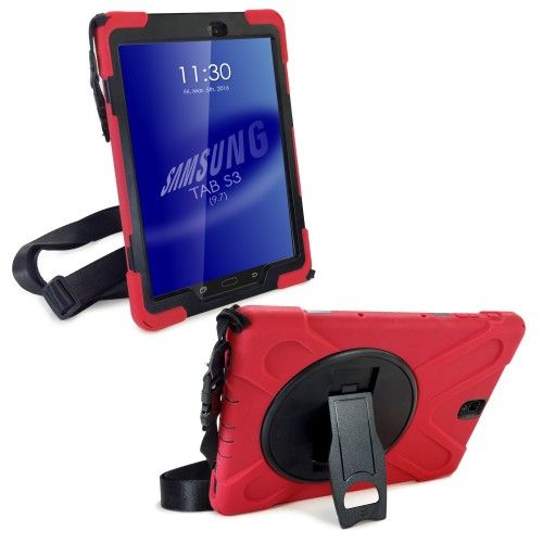 Tuff-Luv Armour Jack Case and Stand for Samsung Galaxy Tab S3 - Red