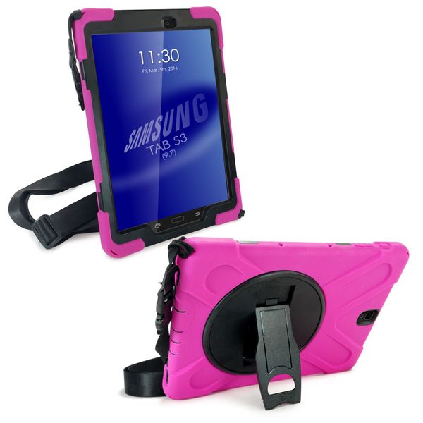 Tuff-Luv Armour Jack Case and Stand for Samsung Galaxy Tab S3 - Pink
