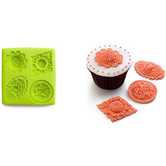 Ibili Accesorios 3D Silicone Fondant Mould - Lacy Flowers