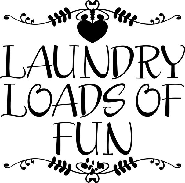 Vinyl Lady Decals Laundry Loads Of Fun Wall Art Sticker - Black