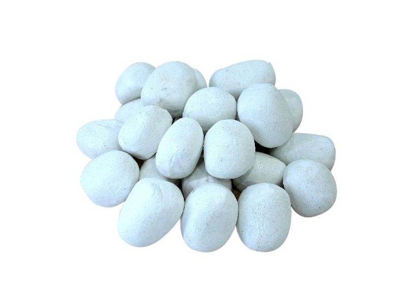 1green Ceramic Pebbles for Bio-Ethanol Fireplace - White