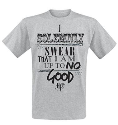 Harry Potter Up To No Good T-Shirt - Grey (Size: XX-Large - Parallel Import)