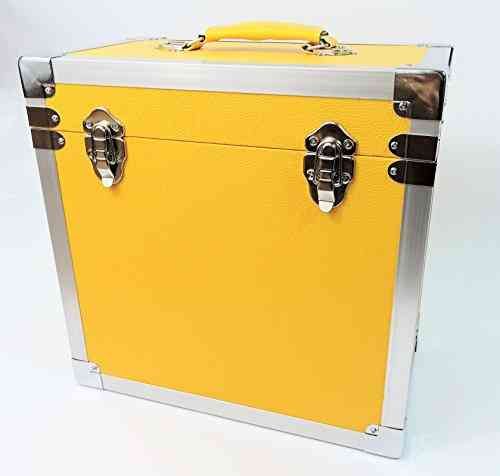 Record Box - 50 LP Record Storage Carry Case - Yellow (Parallel Import)
