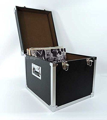 Record Box - 100 LP Record Storage Carry Case - Black