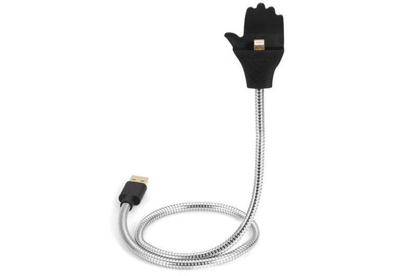 Flexible Metal Cable Smart Phone Stand iPhone 8-pin - Silver