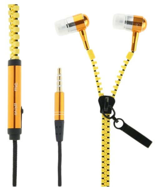 Zipper Earphones - Yellow