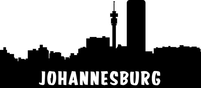 Vinyl Lady Decals Johannesburg Skyline Cityscape Wall Art Sticker - Black