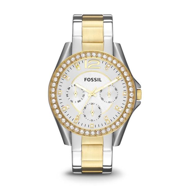 Fossil Ladies Riley Gold &amp; Silver-Tone Stainless Steel Watch - ES3204