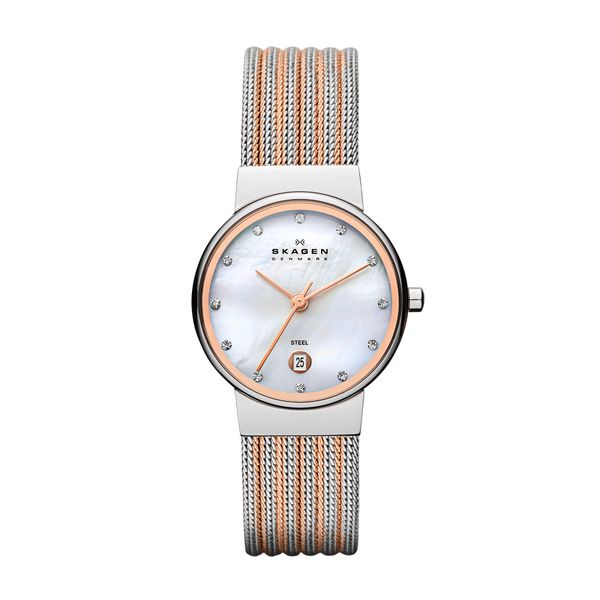 Skagen Ladies Ancher Rose Gold Stainless Steel Strap Watch - 355SSRS