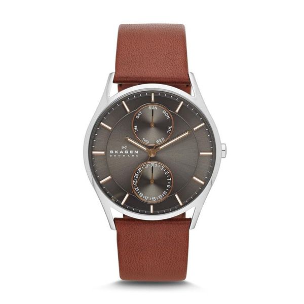 Skagen Men's Holst Dark Brown Leather Strap Watch - SKW6086
