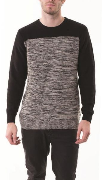 Deacon Mens Radiant Knit Crew Black &amp; White