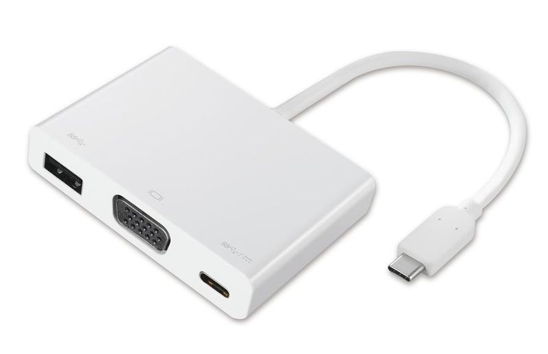 2-Power USB Type-C Travel Dock USB-A / USB-C / VGA