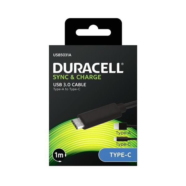 Duracell Type A/Type C Cable 1m - Black