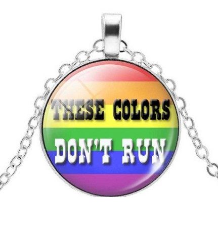 Rainbow These Colours Don't Run Pendant &amp; Necklace