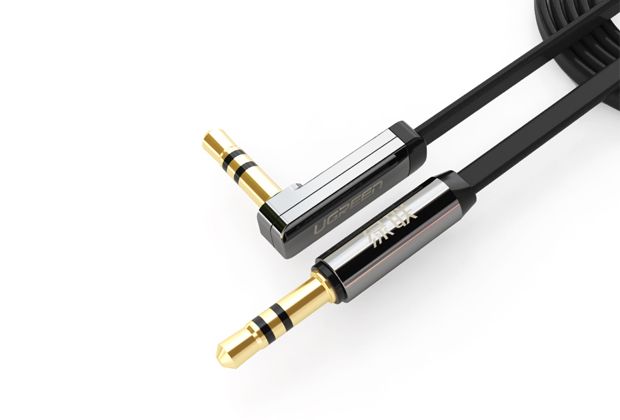 UGreen 10596 3.5mm M to M 90 Audio 0.5m Cable-BK
