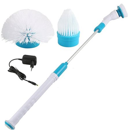 Rotating Cleaning Brush For Bathroom, Tub & Shower, Tile & Grout - 2.5  Wide - 14 Long - Indoor Handle & Kitchen Cleaning Brush