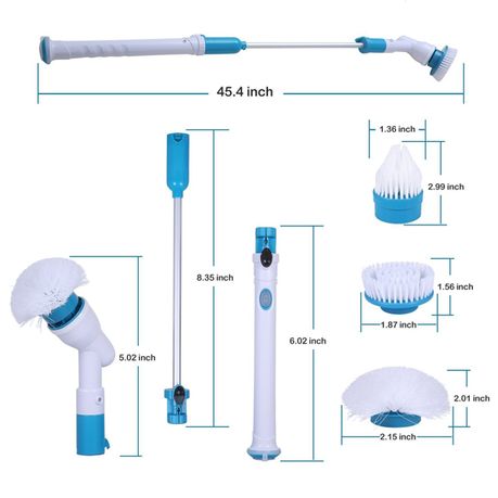 Rotating Cleaning Brush For Bathroom, Tub & Shower, Tile & Grout - 2.5  Wide - 14 Long - Indoor Handle & Kitchen Cleaning Brush