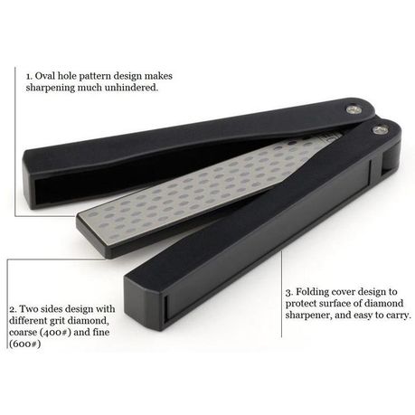 Whetstone, Outdoor Double Sided Folding 600 Grit/400 Grit Pocket Knife Sharpening  Stone For Outdoor 