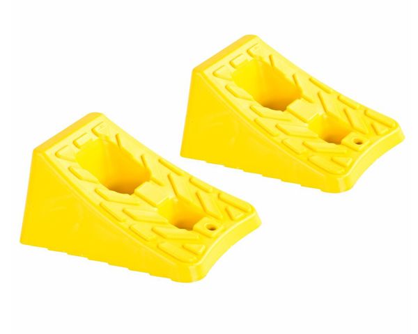 Pair Of Hard Plastic Light Truck Or Trailer Wheel Chock Blocks