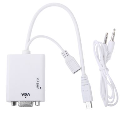 Tuff-Luv Micro USB to VGA Adapter Cable with Stereo Audio Output