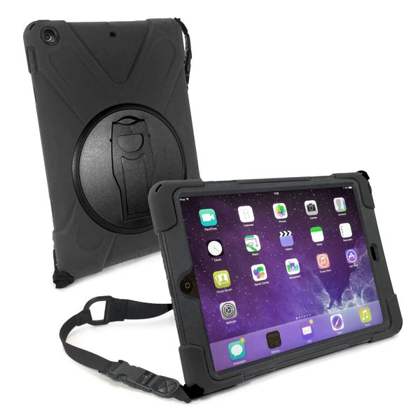 Tuff-Luv Armour Jack Case Stand &amp; Strap for iPad 10.5" 2017 - Black