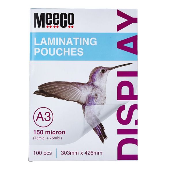 Meeco A3 150 Micron Laminating Pouch - 100pcs/Pk