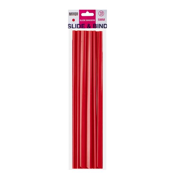 Meeco Slide Binders, 5mm, Red, 10pcs/Pack 2 Packs - 20 Binders
