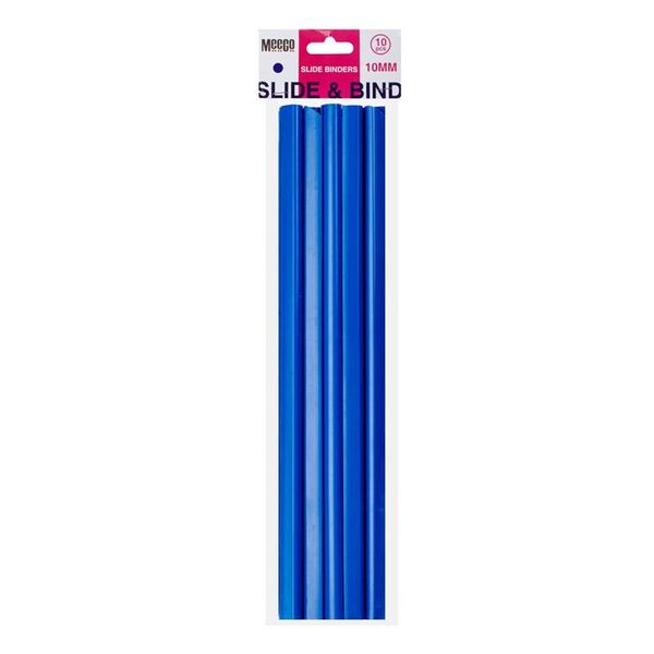 Meeco Slide Binders, 10mm, Blue, 10pcs/Pack 2 Packs - 20 Binders