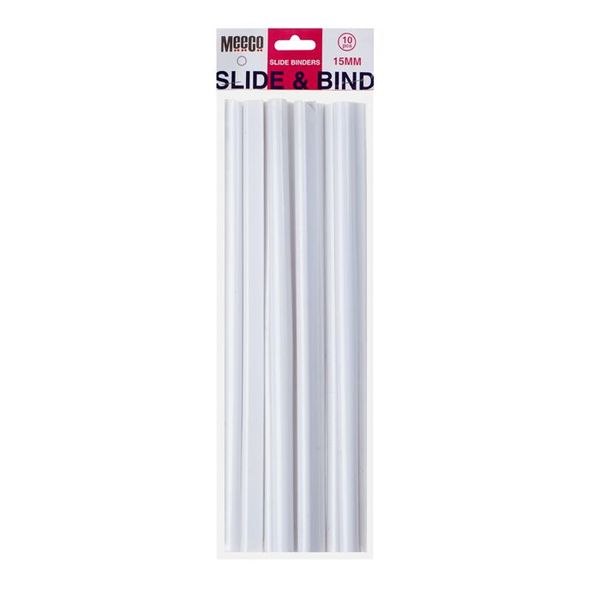 Meeco 15mm Slide Binders - White