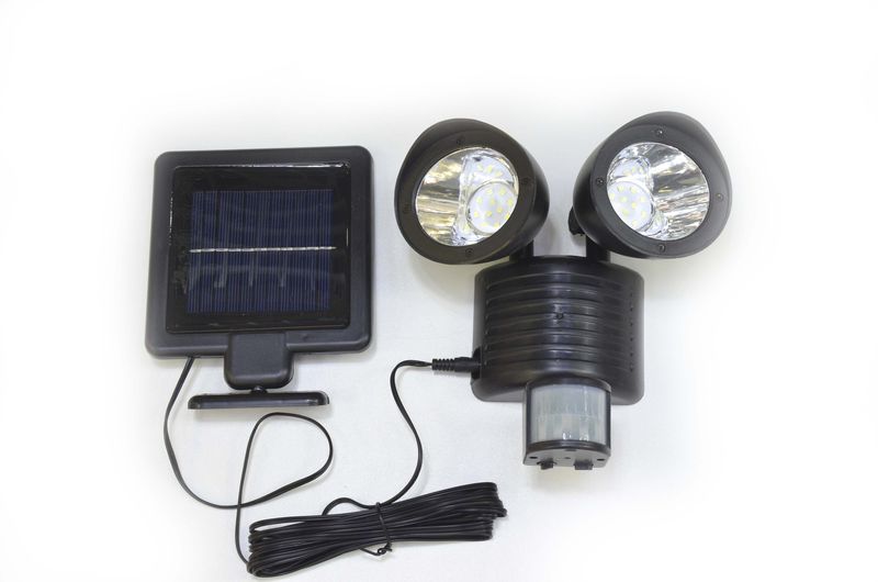 Solar Light Twin Head Light With Motion Sensor