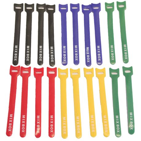 20 Piece 12 X 120mm Hook & Loop Cable Tie Nylon Strap Power Wire
