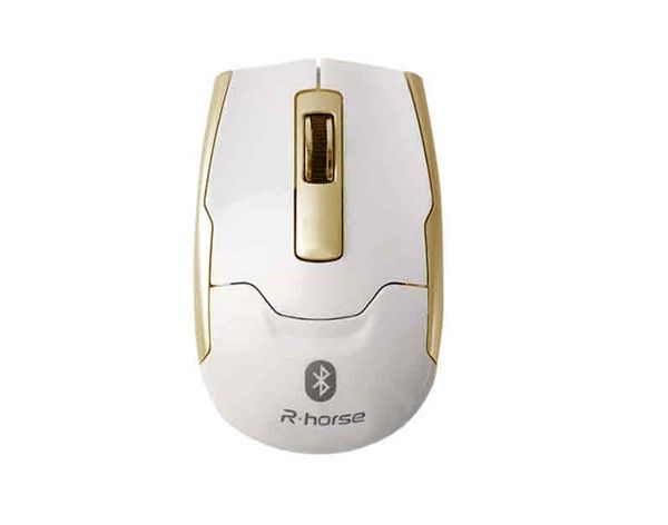 Bluetooth 9100 Wireless Mouse - White &amp; Gold