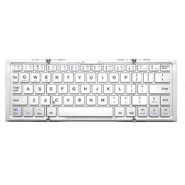 Universal Foldable Bluetooth Keyboard HB066 - Silver &amp; Black