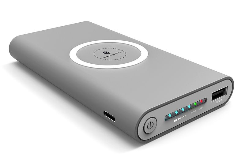 Wireless Smartphone Charger Qi 15000 mAh - Grey