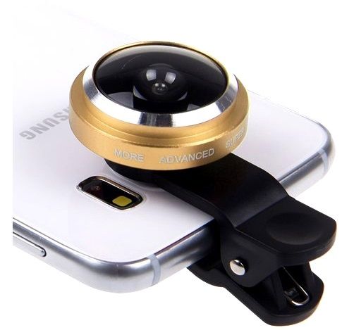 Universal Smartphone 235' Fisheye Lens Clip - Gold