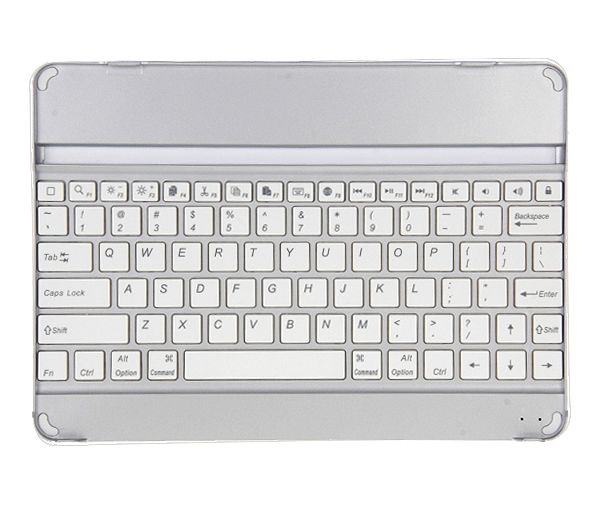 Bluetooth Keyboard &amp; Stand for iPad 5/6 &amp; Air - Silver &amp; White