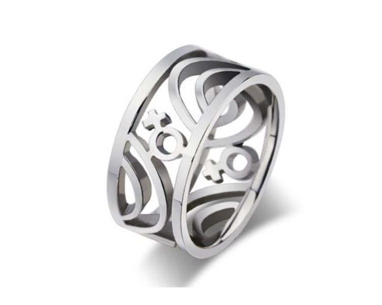 Miss Jewels Stainless Steel Wedding Band