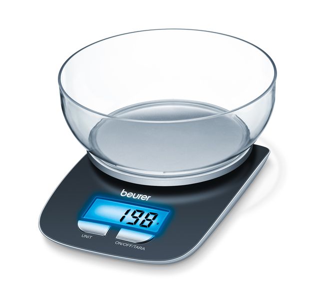 Beurer Kitchen Scale: Weigh from 1g to 3Kg. XL 1.2L Bowl. Tare Button KS 25