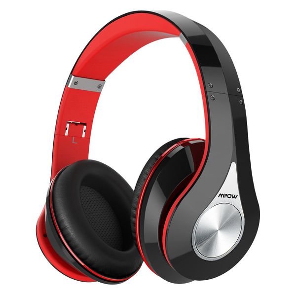 Mpow Foldable Wireless Bluetooth Headphones With Mic - Black &amp; Red