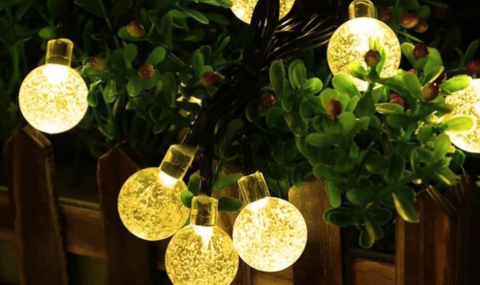 Iconix A 30-Led Solar Crystal String Bulbs- White